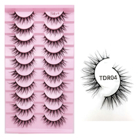L'emballage étanche ressemble à de vrais cils de vison 10 paires de faux cils réutilisés de 25mm