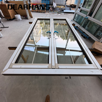Porte double en aluminium à ouverture extérieure, double vitrage trempé à rupture de pont thermique pour entrée de villa ou balcon