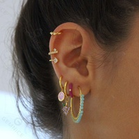 Gemnel zircons de couleur vive, breloque de fruit, carotte, pêche, pastèque, raisin, pendentif, cerceau, boucles d'oreilles pour filles