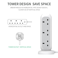 Multiprise de voyage universelle 11 prises avec chargeur rapide USB, prise standard Europe/UK, cordon d'extension et protection 13A