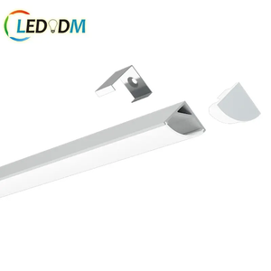 Led şerit ışık düz 90 derece v-şekilli duvara monte lineer ışık için difüzör kapak alüminyum kanal ile alüminyum profil - Product Image 3