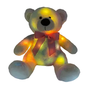 Atacado personalizado novo design recheado brinquedo 13 polegadas moda bonito acender brinquedo de pelúcia Teddy com luz