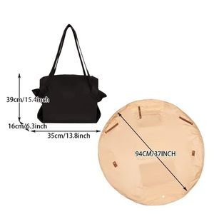 Travel Camping Storage Bag Large Capacity Shoulder Crossbody Bag For Women Black Portable Horizontal <b>Square</b> Magnetic Buckle - Product Image 5