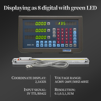 Afficheur numérique DRO D60 pour tours/fraiseuses, échelle linéaire en verre 2/3 axes, affichage LED TTL/RS422, en aluminium moulé sous pression