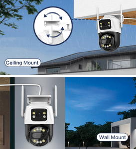 กล้องวงจรปิดไร้สาย ICsee 9MP แบบ PTZ สำหรับภายนอกอาคาร เลนส์คู่ พร้อมระบบติดตามความปลอดภัย กล้องเน็ตเวิร์ก <span class=keywords><strong>IP</strong></span> แบบมินิ 6MP เลนส์คู่ รองรับ WiFi - Product Image 2