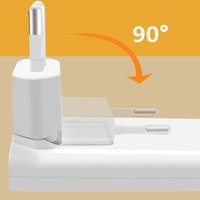 Cargador Rápido GaN Ultra Delgado de 65W, Cargador de Teléfono Móvil Plegable con Enchufe Europeo, Puertos USB-A y Tipo-C para Laptop/Tablet/Apple/iPad