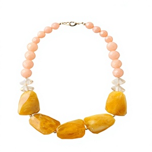 Collar de Resina con Cuentas Geométricas Únicas, Plateado, Transparente, Elegante, de Alta Calidad, para Mujer - Product Image 6