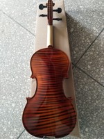 Violon en bois massif de couleur profonde, flammé, universel, modèle le plus récent, avec étui de violon