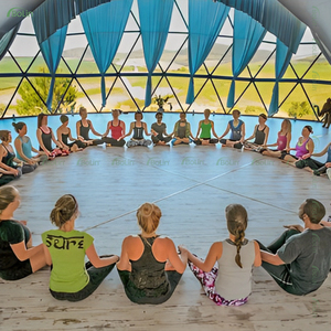 Tente moderne à dôme géodésique Glamping de <span class=keywords><strong>6m</strong></span> avec fenêtre panoramique et <span class=keywords><strong>baie</strong></span> en tissu PVC pour hôtel ou villa - Product Image 4