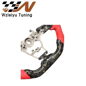 Volante Deportivo de Fibra de Carbono con Lámina de Oro Forjado, Adorno de Cuchilla y Cuernos de Diablo, Mejora Interior Deportiva Compatible con <span class=keywords><strong>Chevrolet</strong></span> Corvette C8 - Product Image 5
