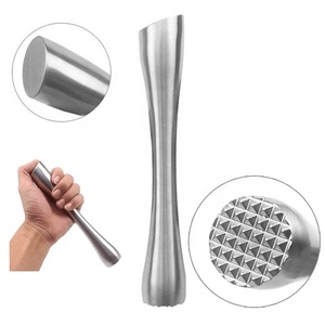 Bacchetta per Mescolare Cocktail in Acciaio Inox, Frantumatore di Ghiaccio, Bastoncino per Limone, Design Moderno, Muddler per Matrimoni, Lunghezza 195mm/260mm - Product Image 4