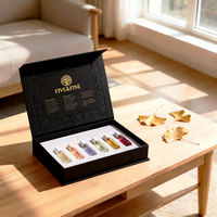Boîte d'emballage écologique pour échantillons de parfum de voyage avec fermeture magnétique, design rigide laminé mat pour les marques de cosmétiques