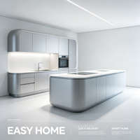 Armoires de cuisine modulaires en kit économiques, style Shaker blanc