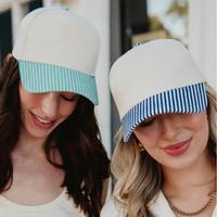 Gorra de Béisbol Unisex de Seis Paneles con Bordado a Rayas, Transpirable, Ajustable, para las Cuatro Estaciones, de Algodón y Poliéster, para Adultos