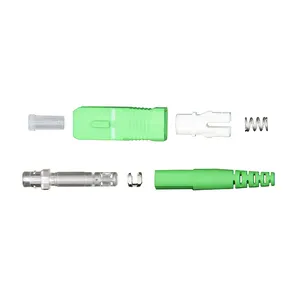 Professional Green Clamping Rubber Covered Wire Sc Apc Fiber Optic Connector Parts