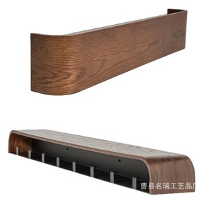 Perchero minimalista de pared de madera maciza, estante de almacenamiento para entrada, diseño moderno que ahorra espacio para la sala de estar. - Product Image 3