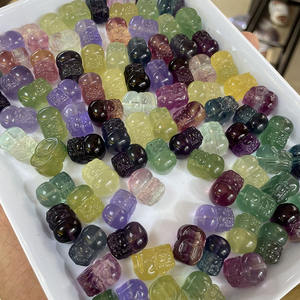 بيع بالجملة كبائن حجر كريم على شكل فلوريت طبيعي Xiu وقطع الأعمال اليدوية نقش سلسلة مفاتيح ذاتية الصنع - Product Image 4