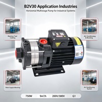 Pompe centrifuge multi-étages horizontale en acier inoxydable 0,8 CV haute pression pour tour CNC, réfrigération industrielle, irrigation