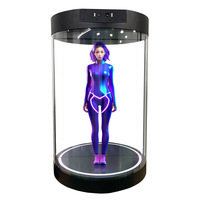 Projecteur Holographique d'Interaction AI Cylindrique 3D 6 Pouces Intérieur en Métal Transparent Vitrine Hologramme Affichage à Distance