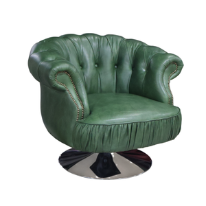 Poltrona Chesterfield Girevole in Vera Pelle Stile American Vintage con Base <span class=keywords><strong>Mate</strong></span> per Ufficio, Camera da Letto di Lusso e Home Office - Product Image 6
