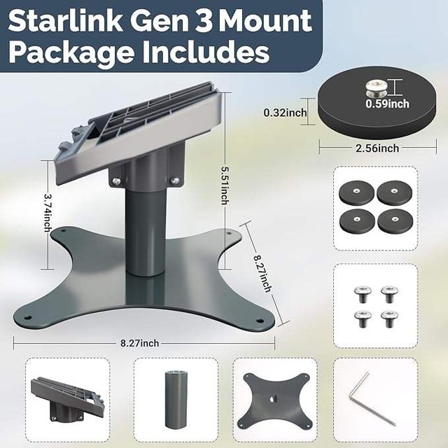 Starlink Gen3 Portable Magnetic Roof Mount Starlink Satellite Internet V3 Mounting Kit Mini Magnets Mount for RVs Roof Bracket