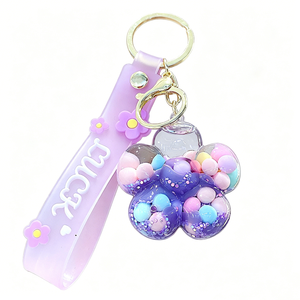 Porte-clés et pendentif bouteille de thé au lait Boba à paillettes liquides flottantes, rempli d'huile, motif iceberg coloré, pour décoration de sac à dos de couple et cadeau - Product Image 4