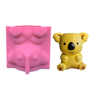Simple 3D dibujos animados australiano <span class=keywords><strong>Koala</strong></span> forma silicona escritorio musgo lavabo suculento bonsái pluma regalo ornamento muñeca juguete molde - Product Image 6