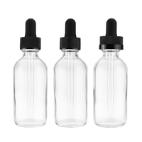 Bouteille compte-gouttes en verre transparent, pour liquide, 2oz 60 ml, 50 pièces