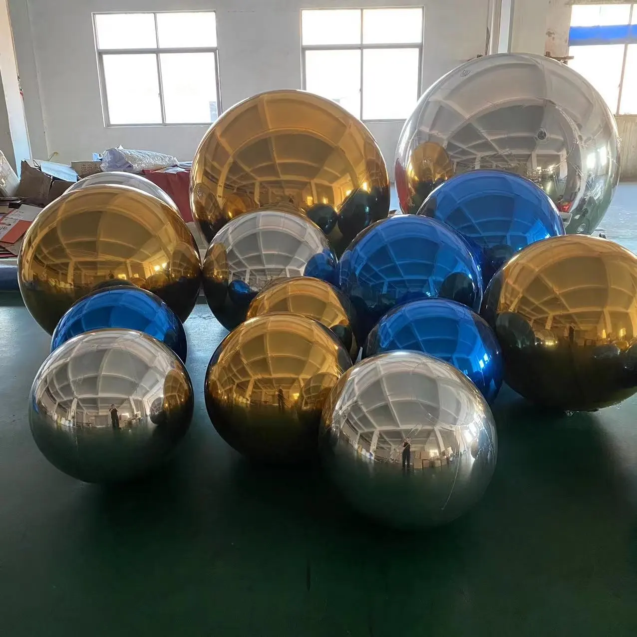 Sliver Giant Inflatable Balloon Mirror Ball Commercial Decoration