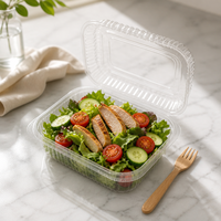 Barquette d'emballage rectangulaire personnalisée en PET transparent écologique pour fruits et légumes, boîte en plastique de qualité alimentaire