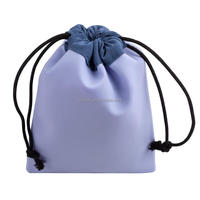 Trousse de toilette en silicone à la mode avec fermeture à cordon Sac d'accessoires de voyage cosmétique résistant à l'eau et facile à nettoyer