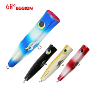 WD111 Poppers 115g Angel köder aus Holz Hand gefertigte Angel köder Spitter GT Surface Popping Lures Langlebiger Swimbait