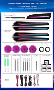 Kit de Actualización de Luz Ambiental X3 X4 para <span class=keywords><strong>BMW</strong></span> F25 <span class=keywords><strong>F26</strong></span> 2012-2017, Iluminación LED Interior, Accesorios Coloridos Symphony - Product Image 4