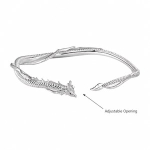 Pulsera Dragón para Mujer Brazalete Abierto Aleación Galvanizada Estilo Chino Vintage Zodiaco Amuleto Dragón Joyería - Product Image 2