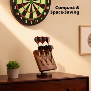 Iron rotatable wooden dart storage rack <b>desktop</b> <b>shelf</b> creative storage organization rack - Product Image 3