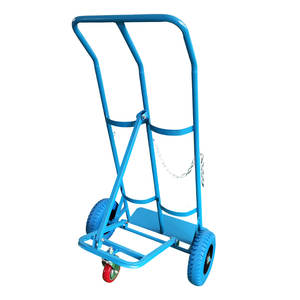 Ht1419a Stalen Driewielige Gasfles Handtruck <span class=keywords><strong>Trolley</strong></span> Platform Oem Aanpasbaar Voor Twee Gasflessen Zuurstofcilinder <span class=keywords><strong>Trolley</strong></span> - Product Image 3