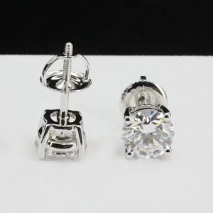 Classic European American Style Round Zircon <b>Stud</b> Earrings <b>For</b> <b>Men</b> 925 Sterling Silver Hypoallergenic Gift Jewelry - Product Image 4