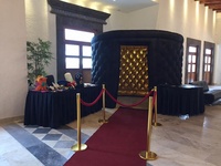 Cadres de photos 360 ° de forme ronde, lot de 1, fausses lumières, rvb, Portable, pour fêtes et mariages