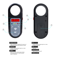 AIKKEY K3 Testeur de fréquence de clé télécommande portable avec affichage 100-999 MHz Signal ASK FSK Infrarouge immunisé Matériau ABS