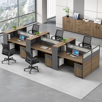 Postes de travail modernes extensibles pour 2 personnes, design de panneaux de bureau, mobilier en bois, usage commercial, garantie de 3 ans ML