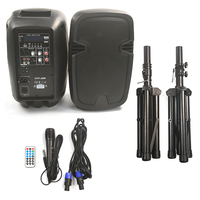 Ensemble combiné Système de sonorisation portable alimenté de 12 pouces Haut-parleur de karaoké Boîte de son pour fête - BT/USB/FM/Télécommande/support