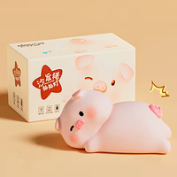 Lampe de chevet LED en silicone souple en forme de cochon pour chambre d'enfant, éclairage de nuit pour bébé, contrôle vocal