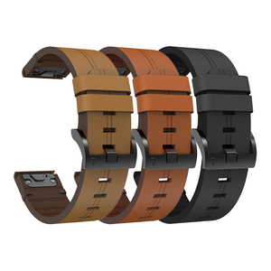 Correa de Reloj de Cuero Genuino RYB de Alta Calidad con Liberación Rápida de 22mm 20mm 26mm para <span class=keywords><strong>Garmin</strong></span> <span class=keywords><strong>Fenix</strong></span> 7 7S 7X 6S 6 6X 5S <span class=keywords><strong>5</strong></span> - Product Image 1