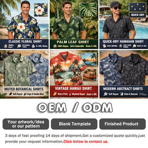 เสื้อเชิ้ตฮาวายแบบสั่งทำสำหรับ<span class=keywords><strong>โรงแรม</strong></span>และรีสอร์ท - เสื้อเชิ้ตผ้าป๊อปลินระบายอากาศได้ดี สวมใส่สบาย - Product Image 4