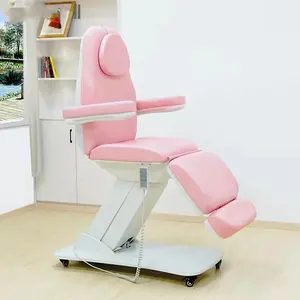 Pink Salon Furniture 3 Motor Spa Facial Massage Bed Luxury White Base Saloon Shop Massage Table For Sale