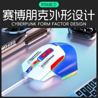 Mouse Gaming Ergonomis R8 Brand Terlaris, Wired RGB Cyberpunk Esports 3600dpi, Tombol Terprogram, Universal untuk Laptop