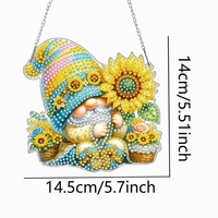 Pendentif Gnome en Peinture Diamant 3D, Broderie Diamant en Cristal, Décoration de Bureau, Tableau d'Art en Gros