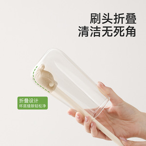 FaSoLa Bottle Crevice <b>Brush</b> White Nylon Long Handle Cup <b>Cleaning</b> Tool - Product Image 5