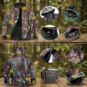 Conjunto de Uniforme de Caza de Dos Piezas, Impermeable, de Camuflaje de Leopardo, Estilo Táctico, de Invierno, en Poliéster, Unisex, OEM, Superventas - Product Image 6