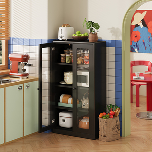 ארון בופה מודרני מפלדה עם דלתות זכוכית - Product Image 3